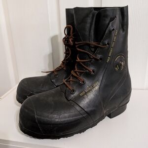 Vintage 80s US Army Bata Boots Men's Size 10R Mickey Mouse Bunny Black 1984